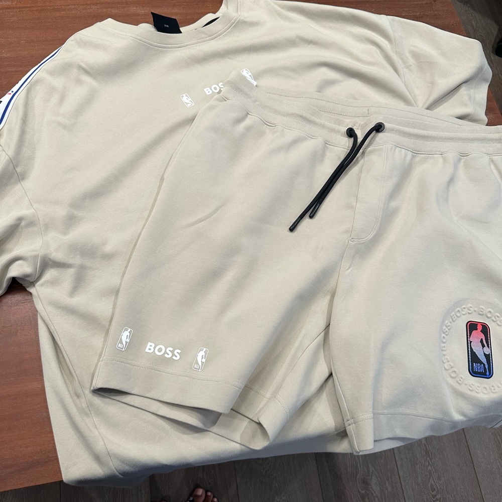 Boss x NBA collab shirt and short set Sz 3XL